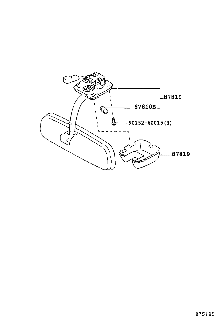 87902-37022 ARM, OUTER REAR VIEW MIRROR, RH product image