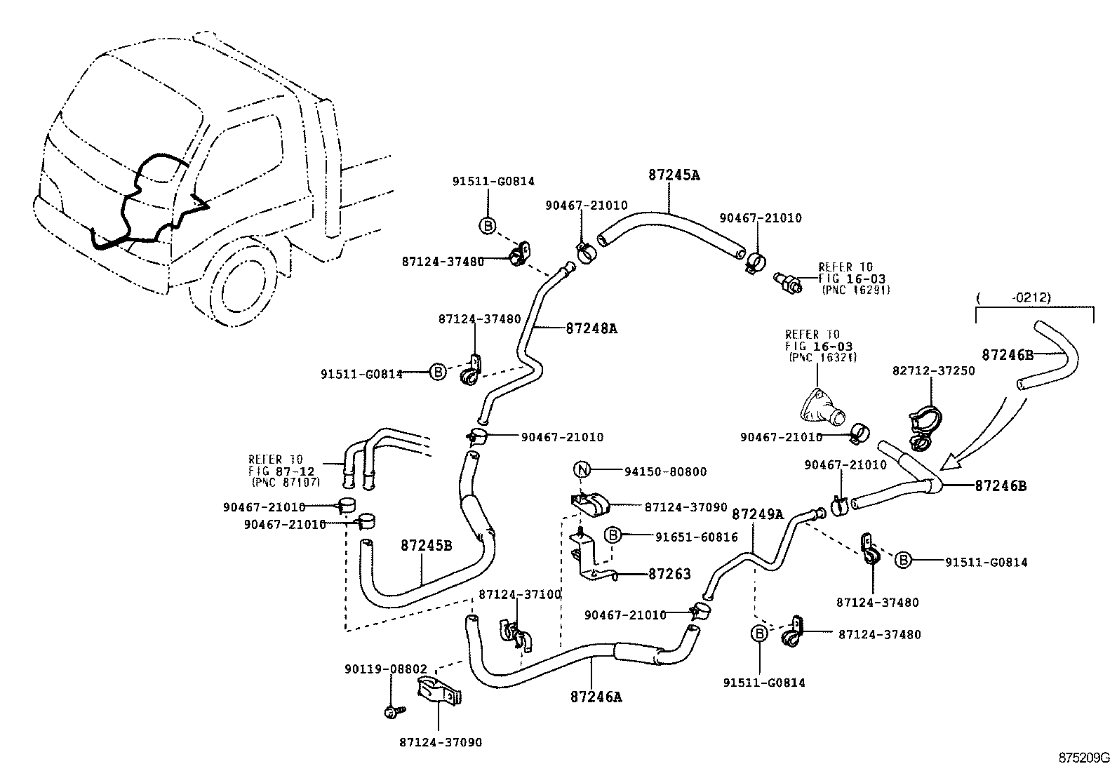 87246-37480 HOSE, HEATER WATER, OUTLET A product image