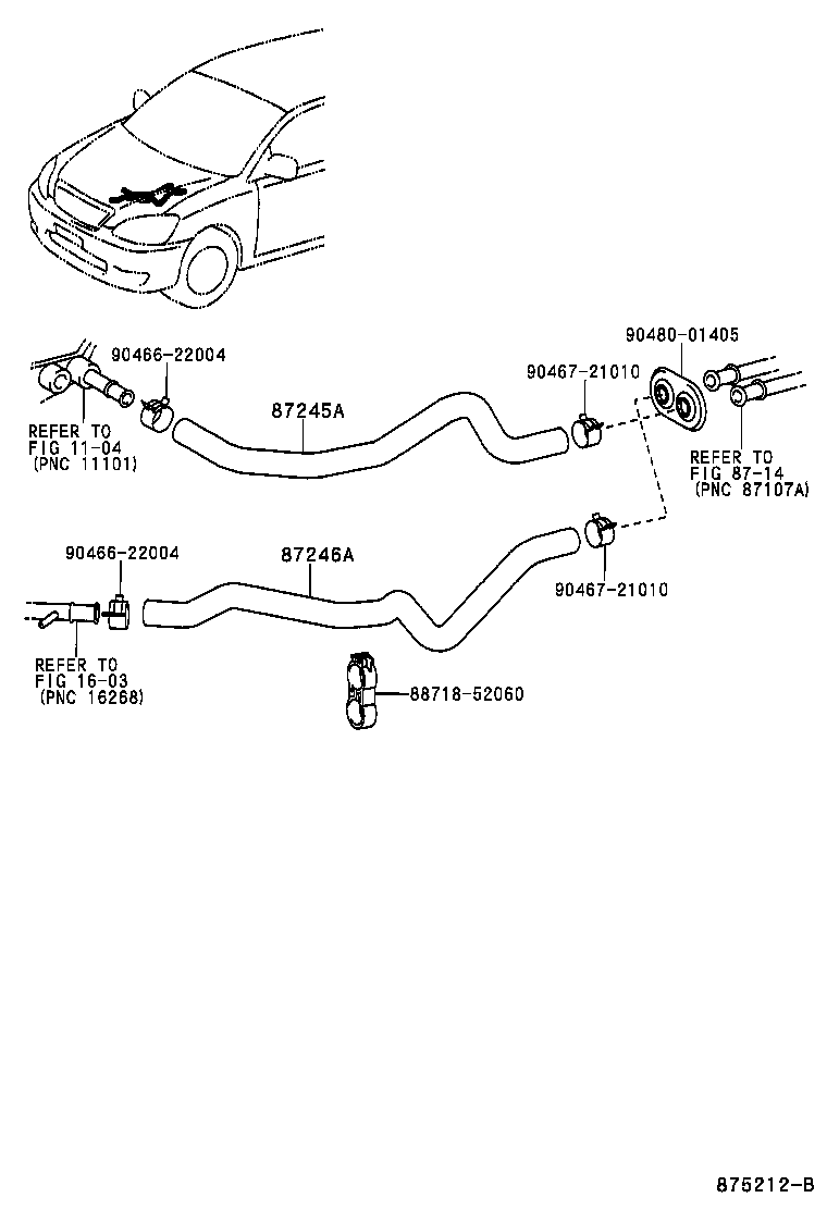 87248-20380 PIPE, HEATER WATER, L product image