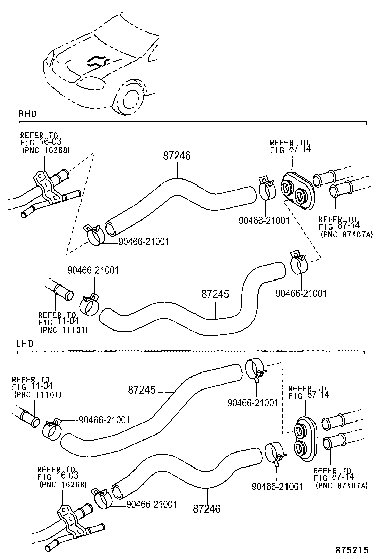 87245-13010 HOSE, HEATER WATER, INLET product image