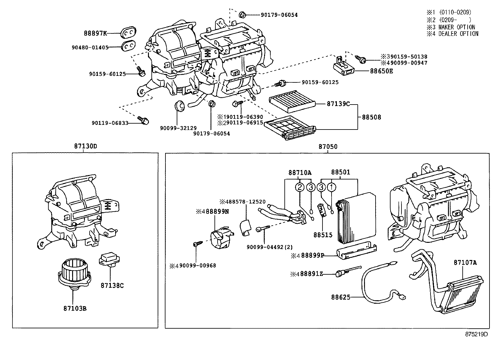 87106-02040 SERVO SUB-ASSY, DAMPER(FOR MODE) product image
