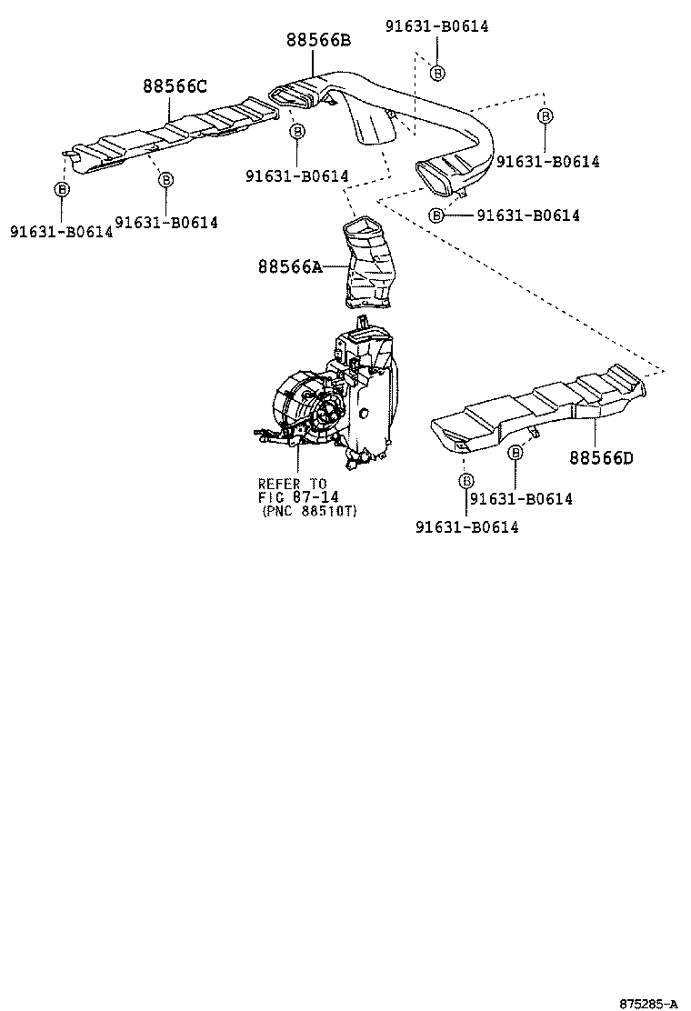 55844-28080 DUCT, HEATER TO REGISTER, NO.2 product image