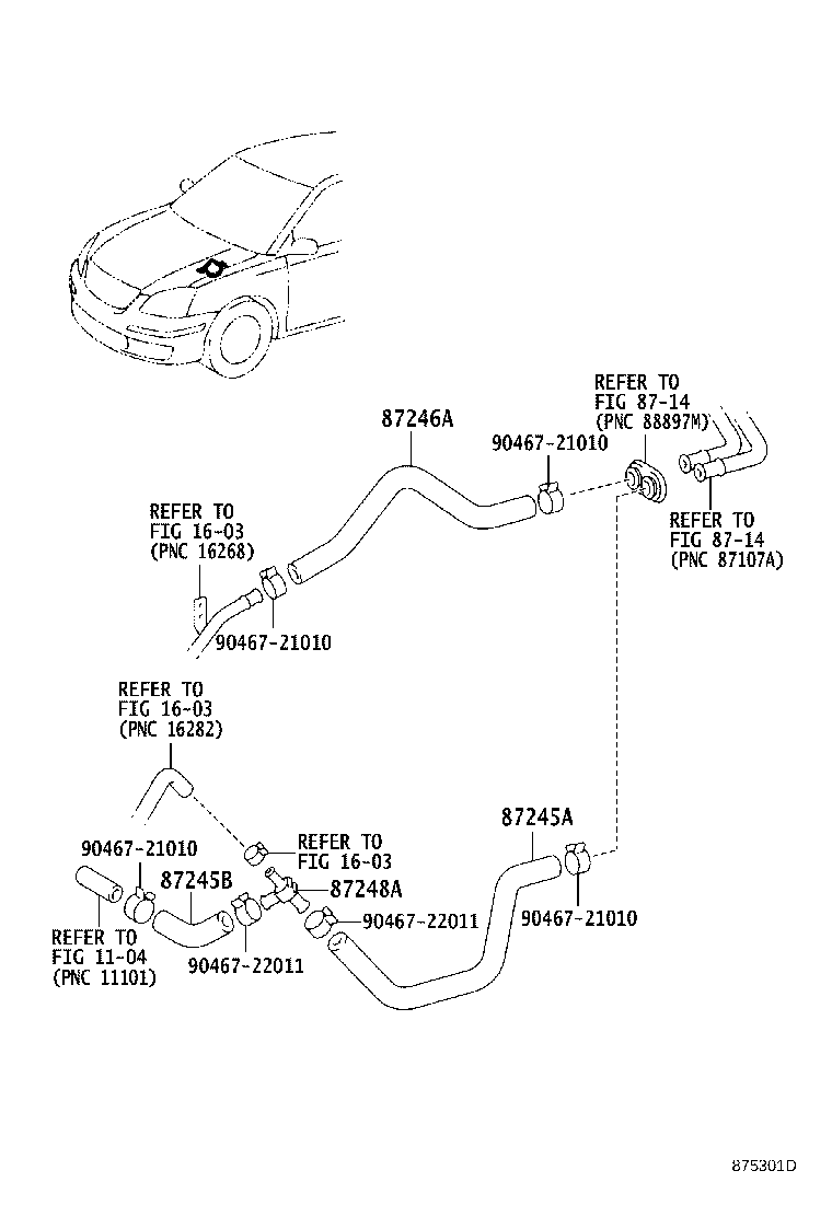 87245-2D650 HOSE, HEATER WATER, OUTLET A product image