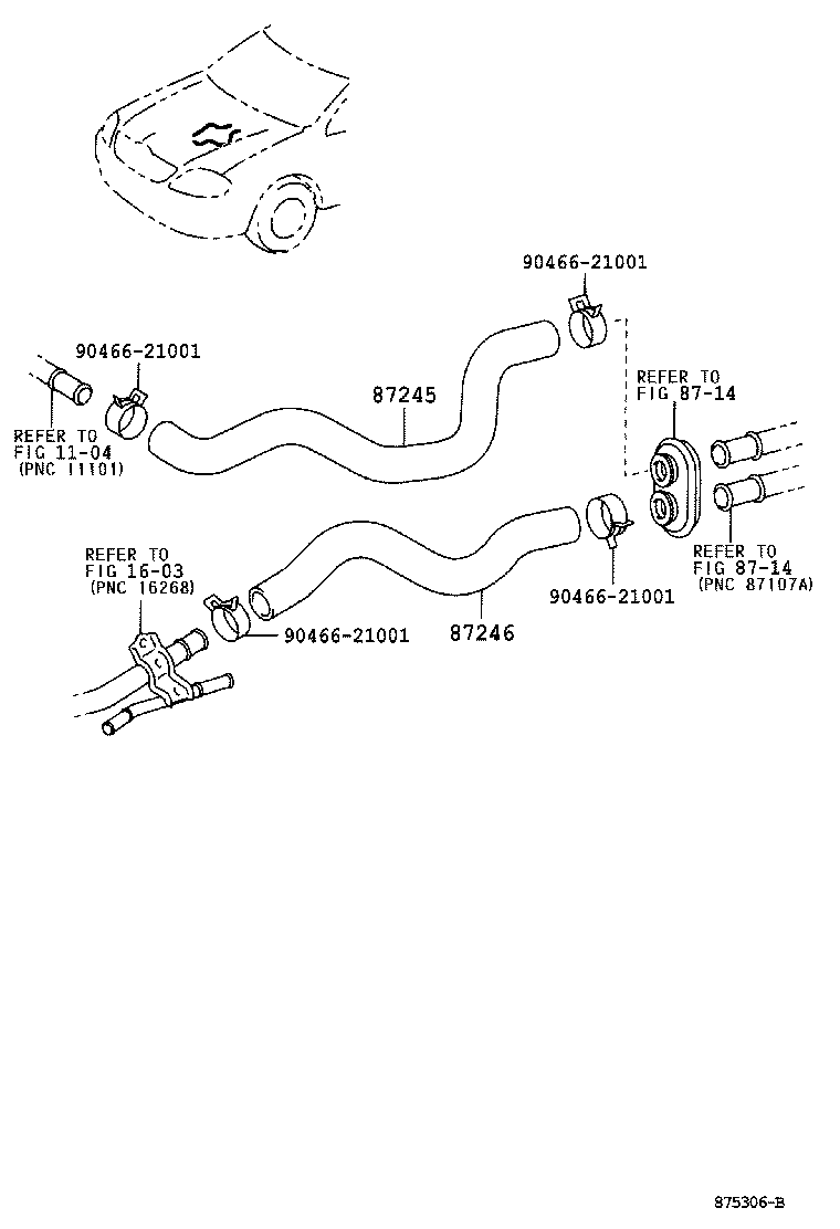 Toyota 87245-01130 HOSE, HEATER WATER, INLET