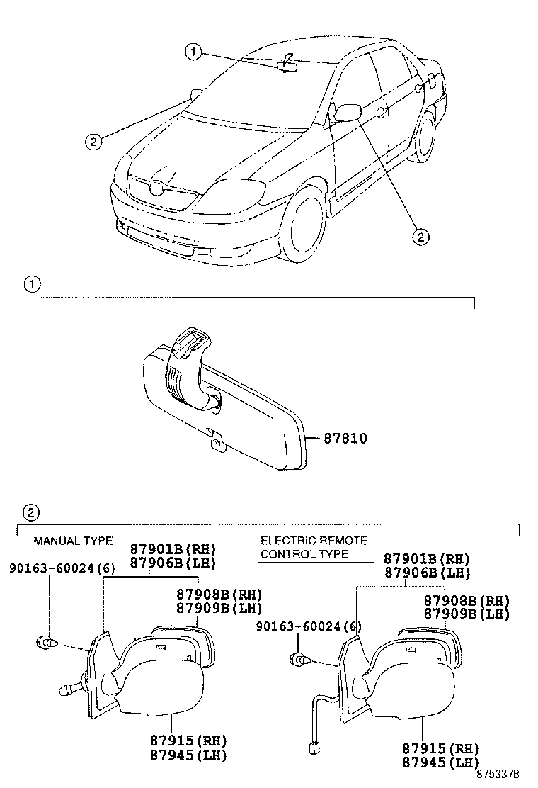 87908-02691 MIRROR SUB-ASSY, RH product image