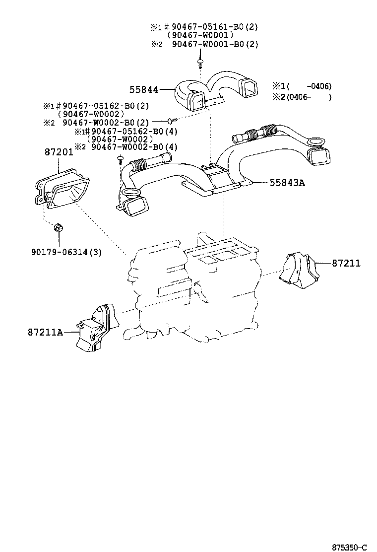 87201-02230 DUCT SUB-ASSY, AIR, NO.1 product image