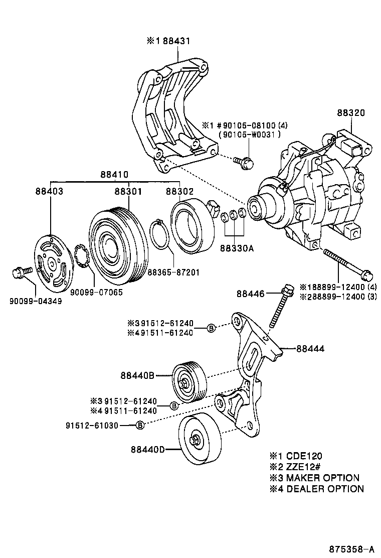 88431-02080 BRACKET, COMPRESSOR MOUNTING, NO.1 product image