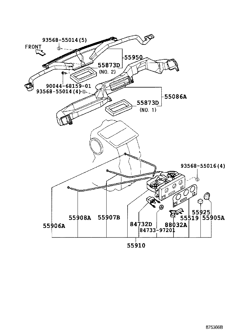 55907-97201 CABLE SUB-ASSY, TEMPERATURE DAMPER CONTROL product image