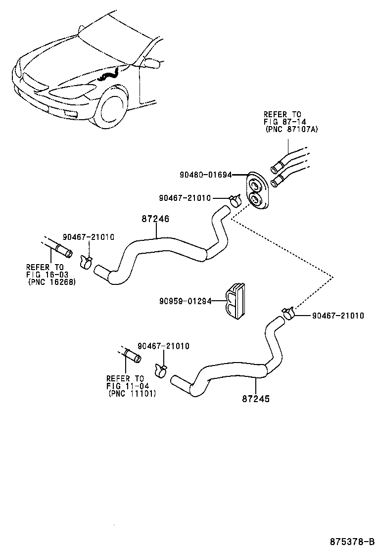 87245-06200 HOSE, HEATER WATER, INLET product image