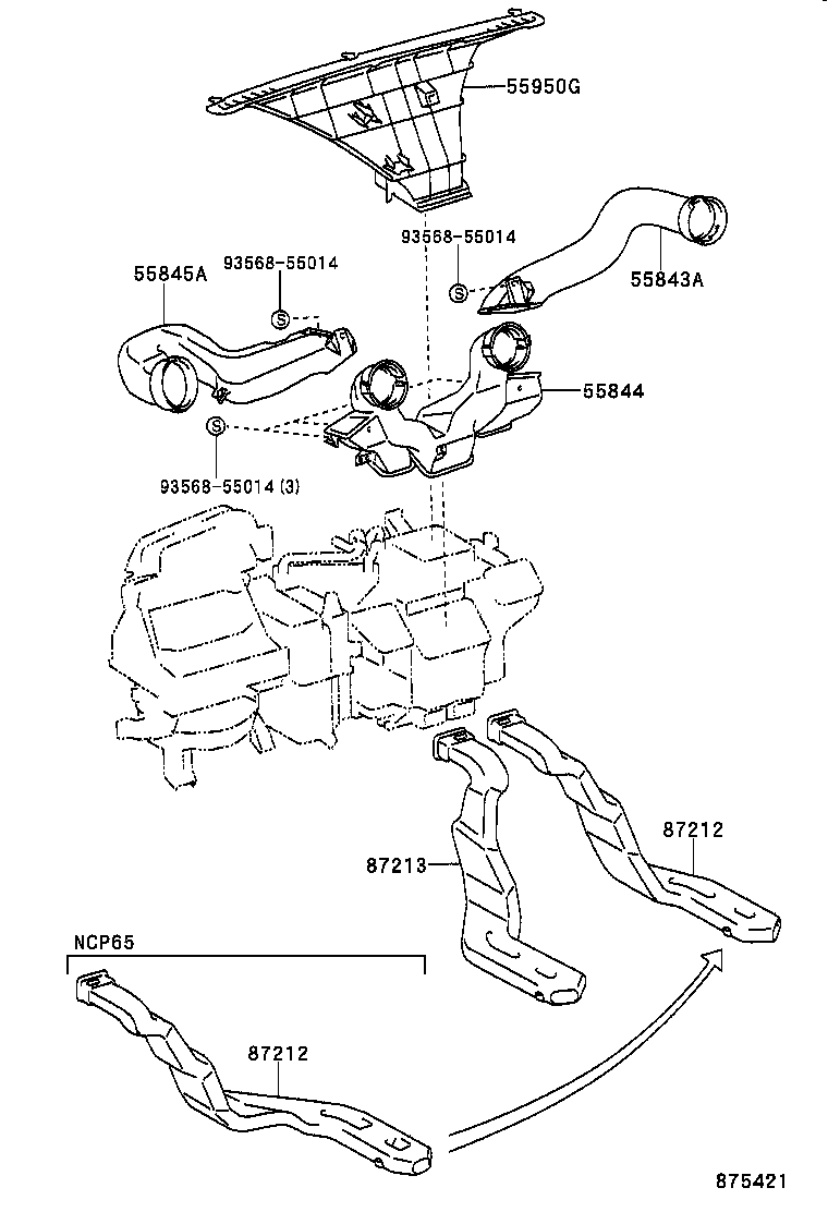 55844-52080 DUCT, HEATER TO REGISTER, NO.2 product image