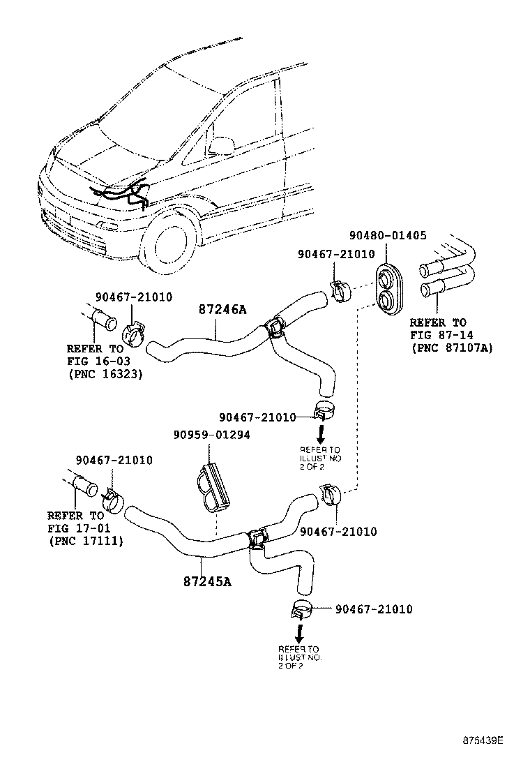 87245-58040 HOSE, REAR HEATER WATER OUTLET, C product image