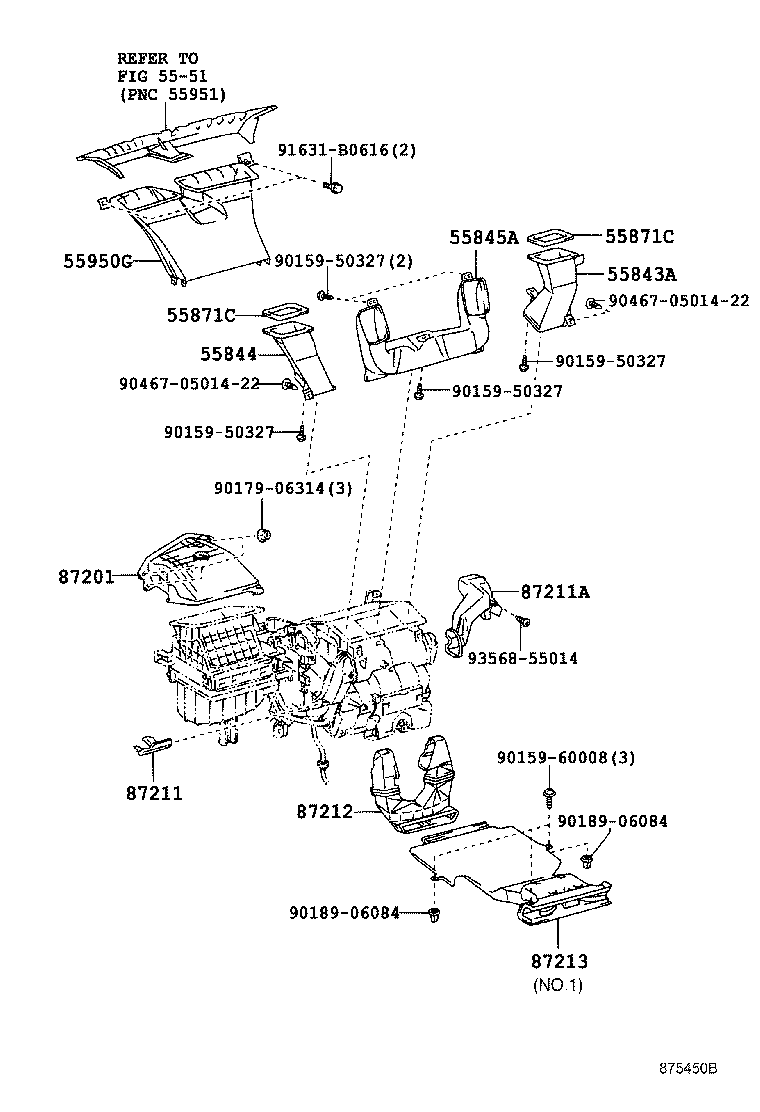55844-58010 DUCT, HEATER TO REGISTER, NO.2 product image