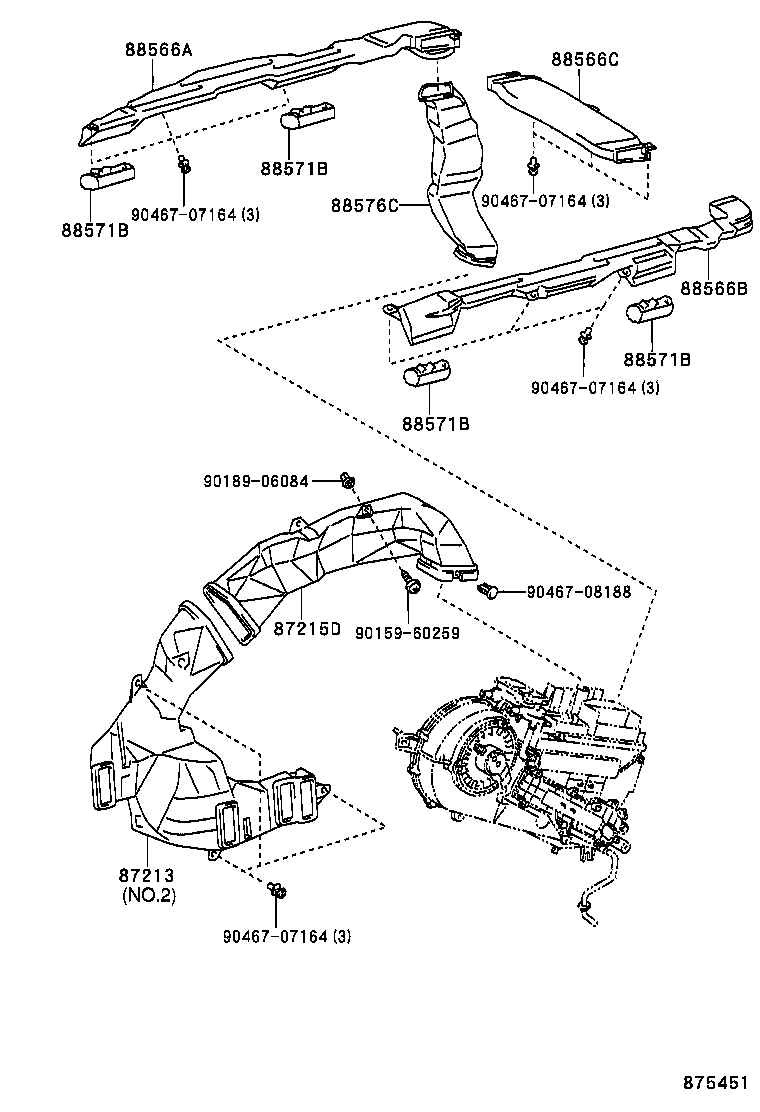 55844-58010 DUCT, HEATER TO REGISTER, NO.2 product image