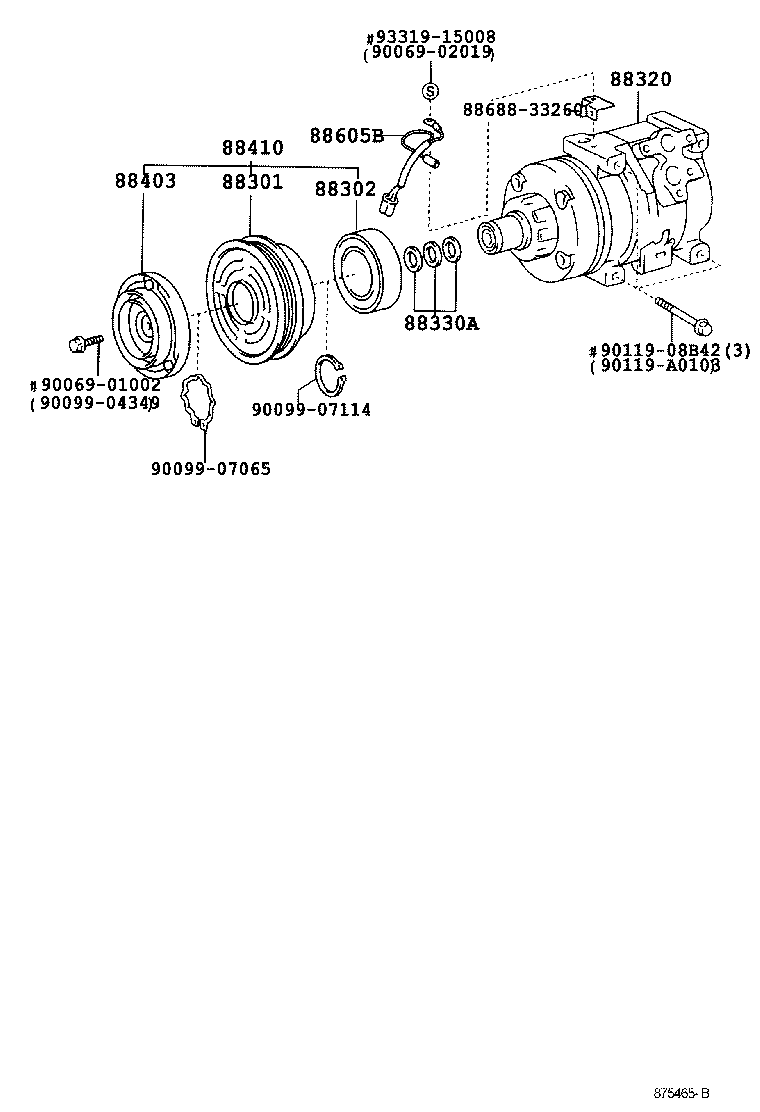 Toyota 88320-02120 COMPRESSOR ASSY, COOLER