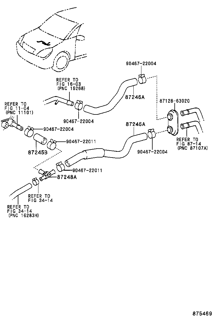 87245-63020 HOSE, HEATER WATER, OUTLET A product image