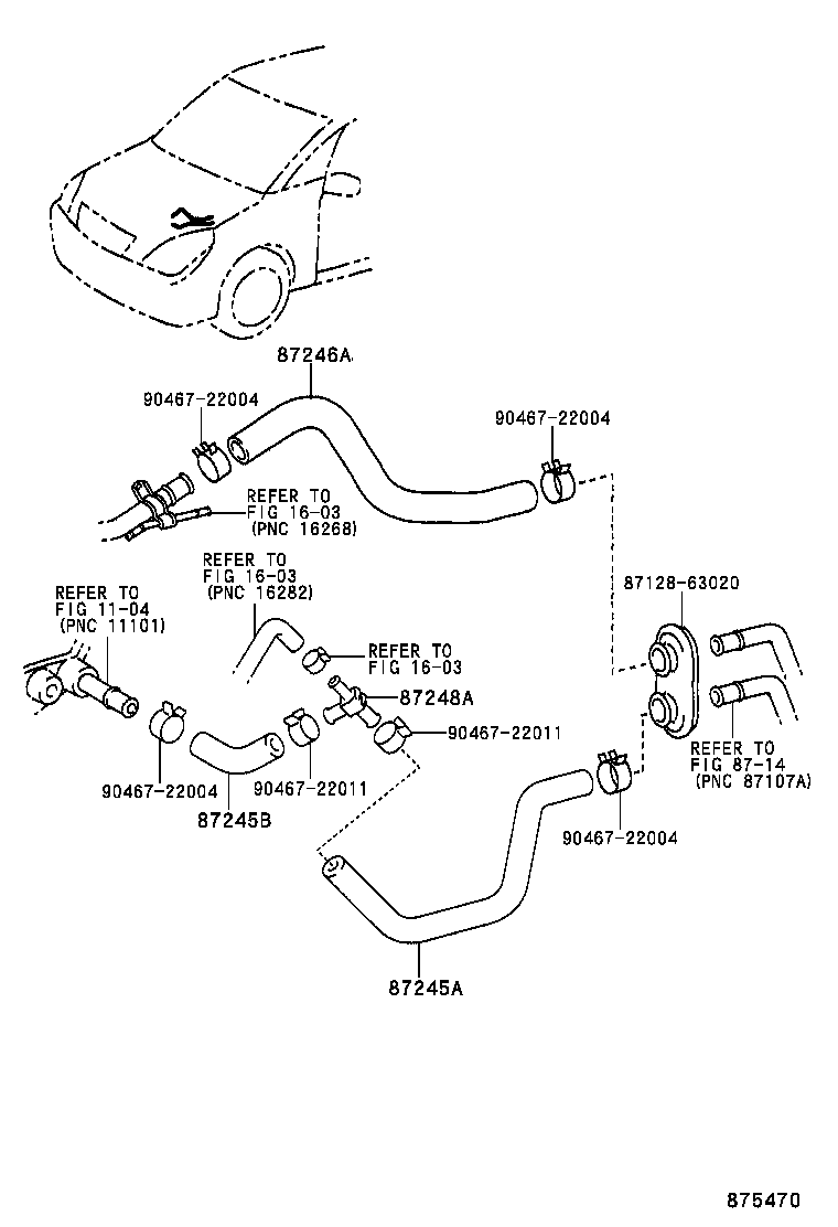 87245-63020 HOSE, HEATER WATER, OUTLET A product image