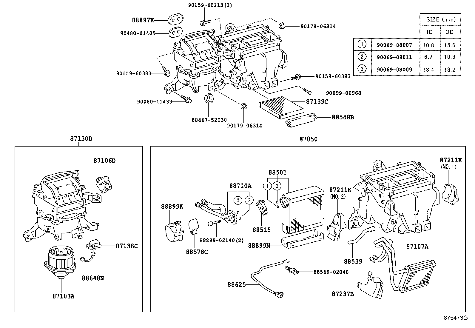 87107-01050 UNIT SUB-ASSY, HEATER RADIATOR product image
