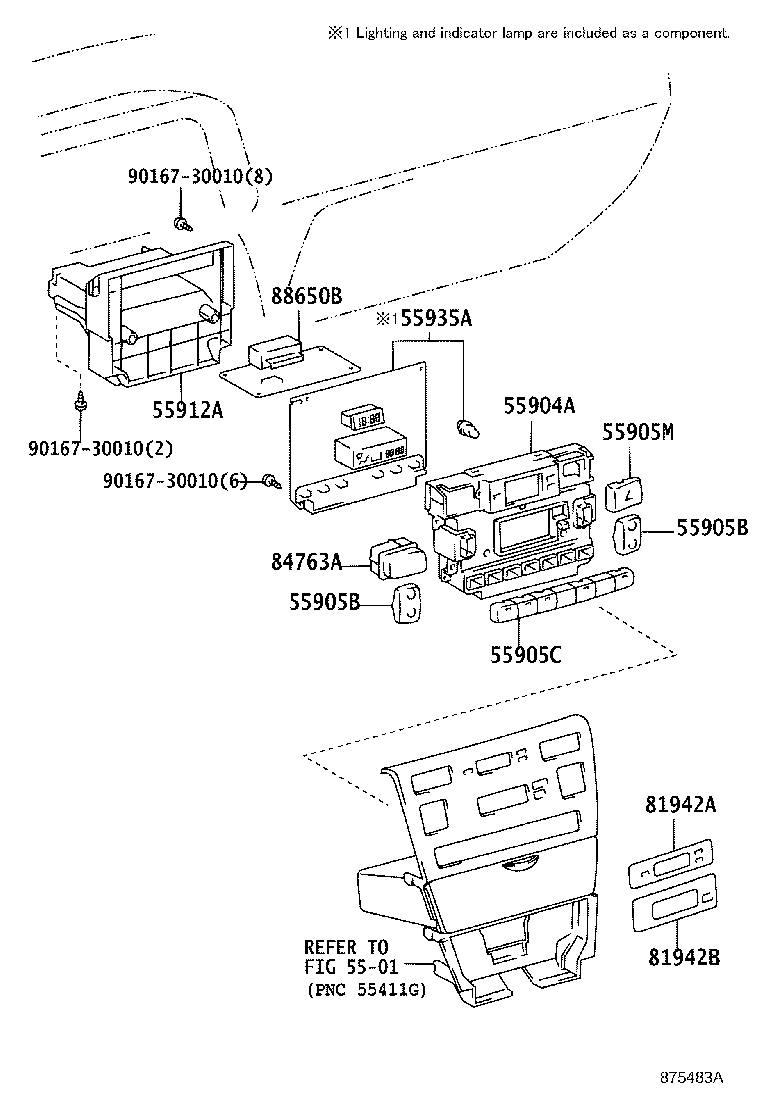 55906-02080 CABLE SUB-ASSY, DEFROSTER DAMPER CONTROL product image