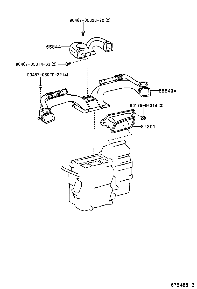 55906-02080 CABLE SUB-ASSY, DEFROSTER DAMPER CONTROL product image