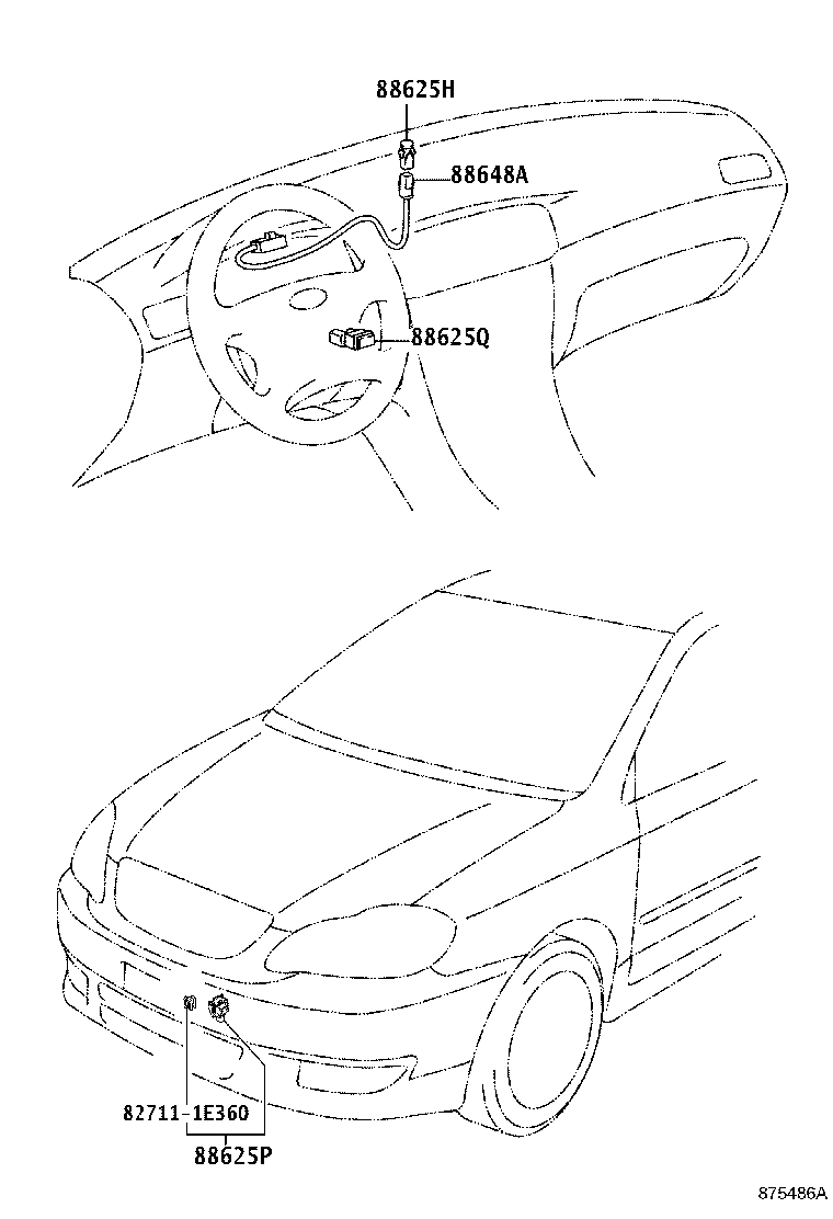55906-02080 CABLE SUB-ASSY, DEFROSTER DAMPER CONTROL product image