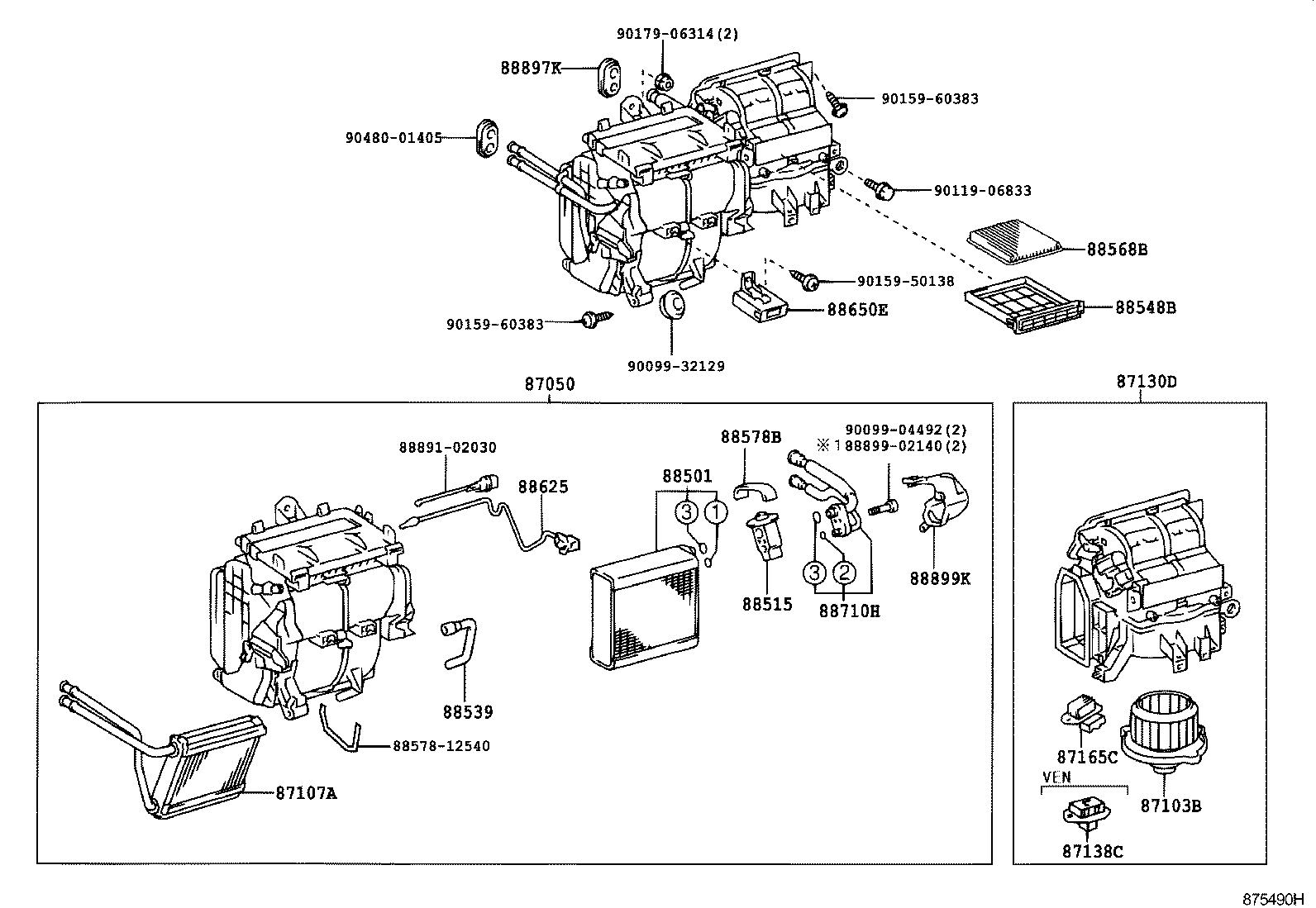 87103-02100 MOTOR SUB-ASSY, BLOWER W/FAN product image