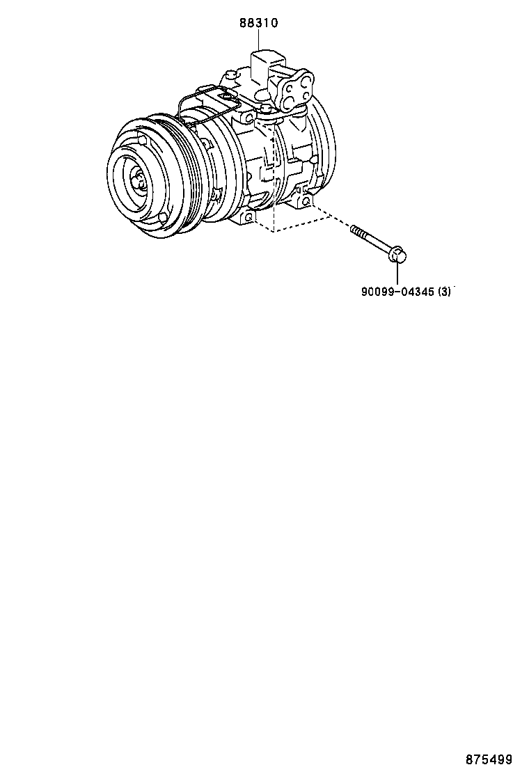 88310-02230 COMPRESSOR ASSY, W/PULLEY product image