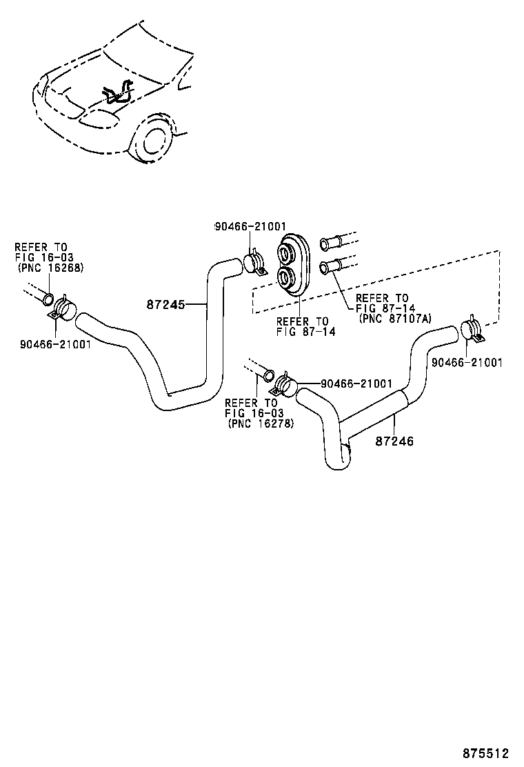 87245-02580 HOSE, HEATER WATER, INLET product image