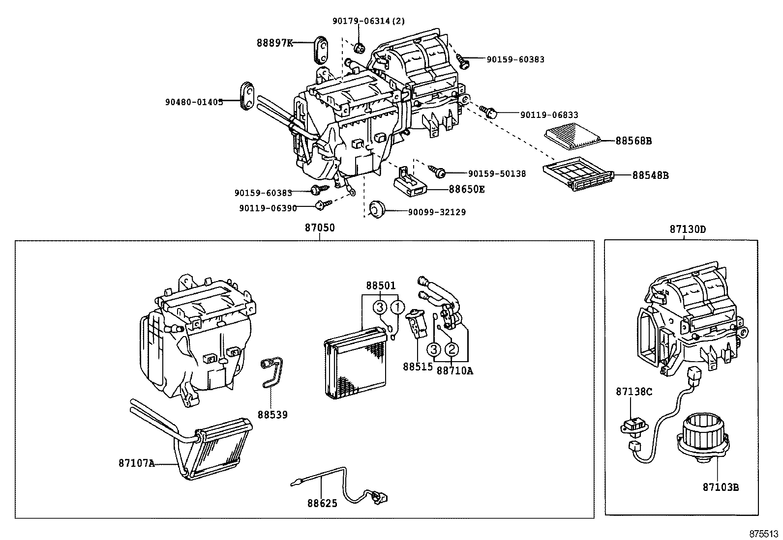 87103-02100 MOTOR SUB-ASSY, BLOWER W/FAN product image