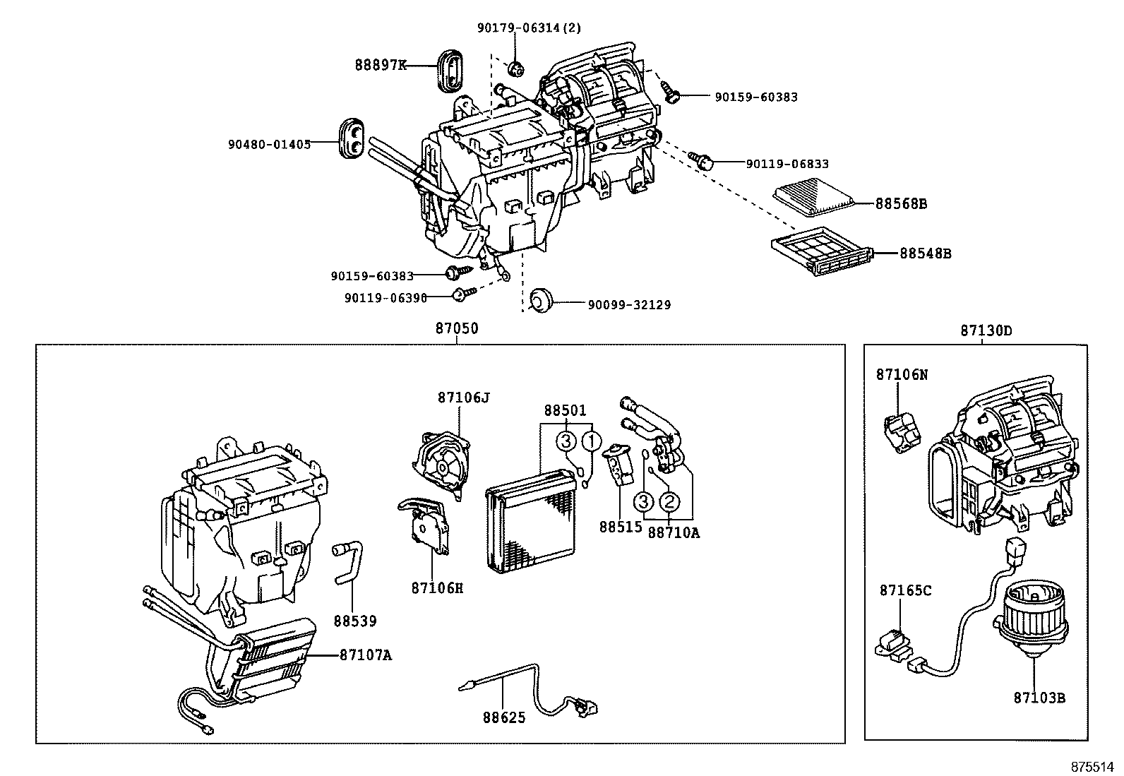 87103-02100 MOTOR SUB-ASSY, BLOWER W/FAN product image