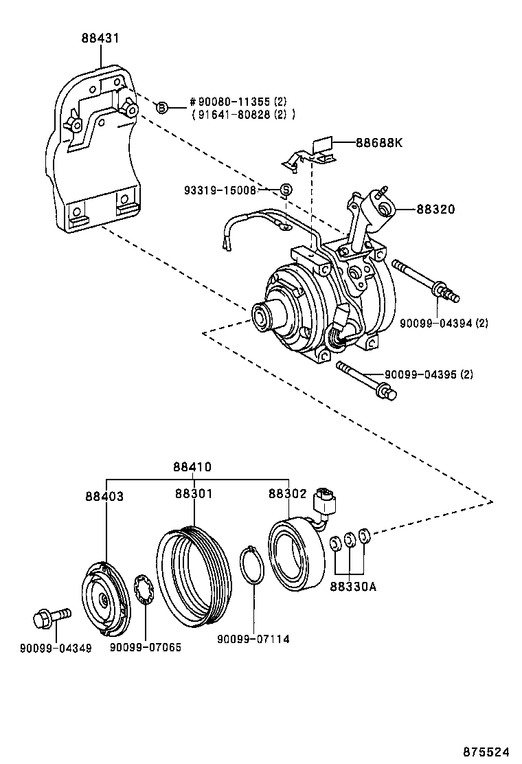 88431-07021 BRACKET, COMPRESSOR MOUNTING, NO.1 product image