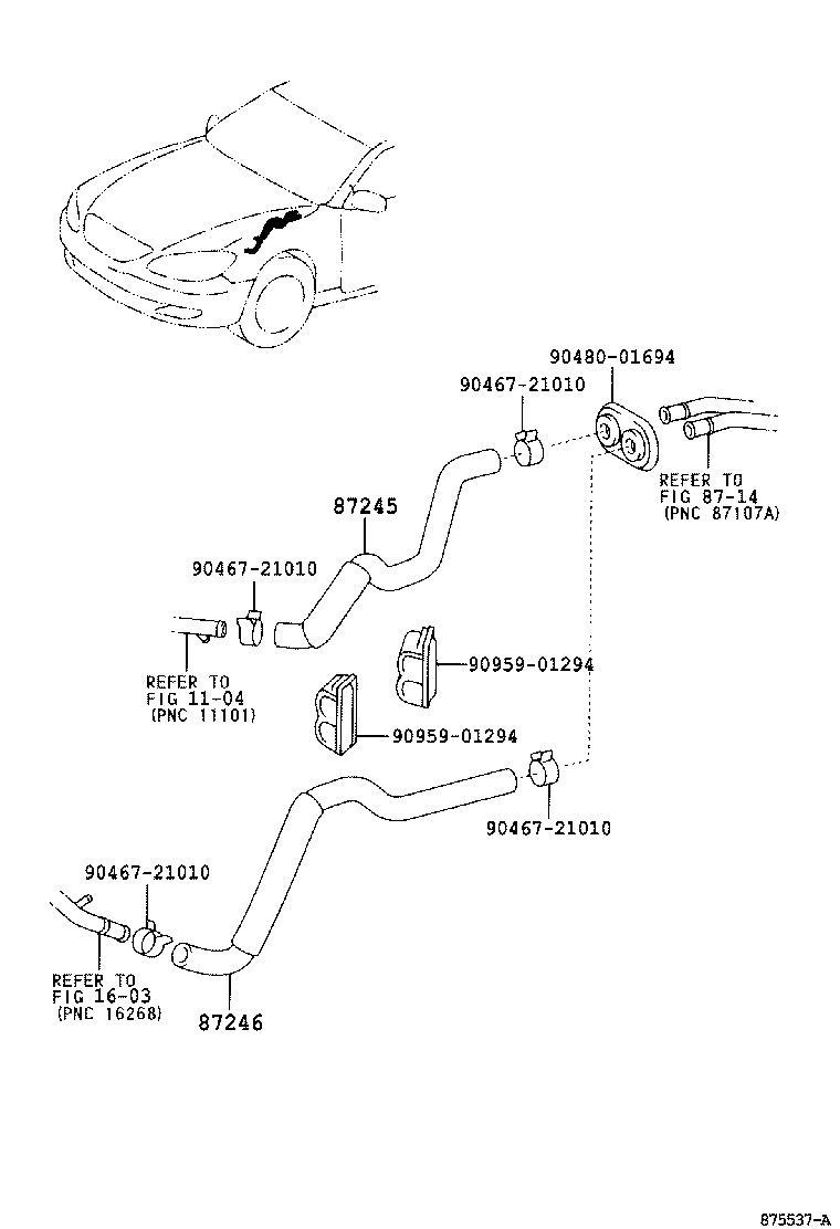 87245-YC170 HOSE, HEATER WATER, INLET product image