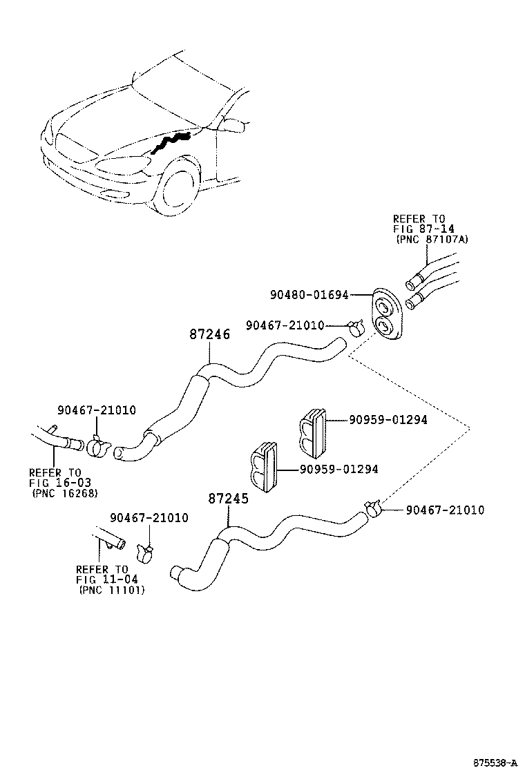87245-YC170 HOSE, HEATER WATER, INLET product image
