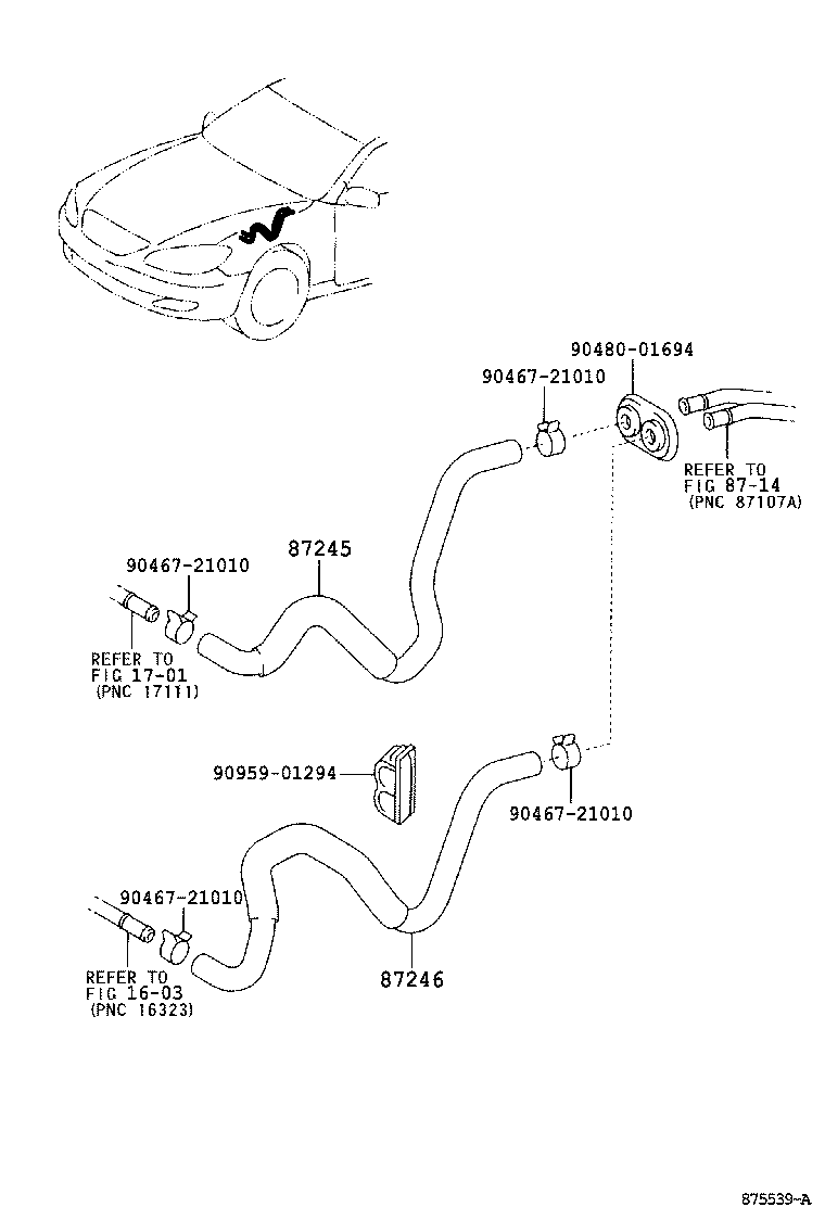 87245-YC170 HOSE, HEATER WATER, INLET product image