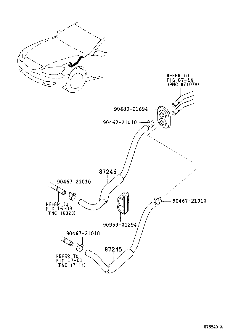 87245-YC170 HOSE, HEATER WATER, INLET product image