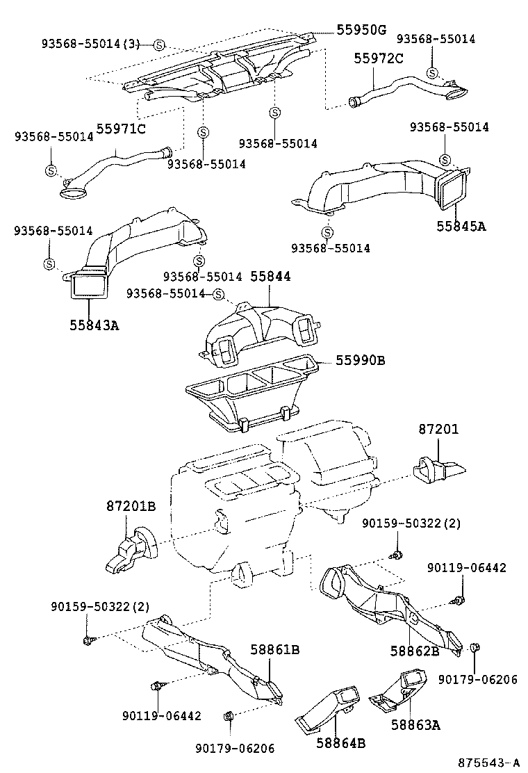 55844-YC050 DUCT, HEATER TO REGISTER, NO.2 product image