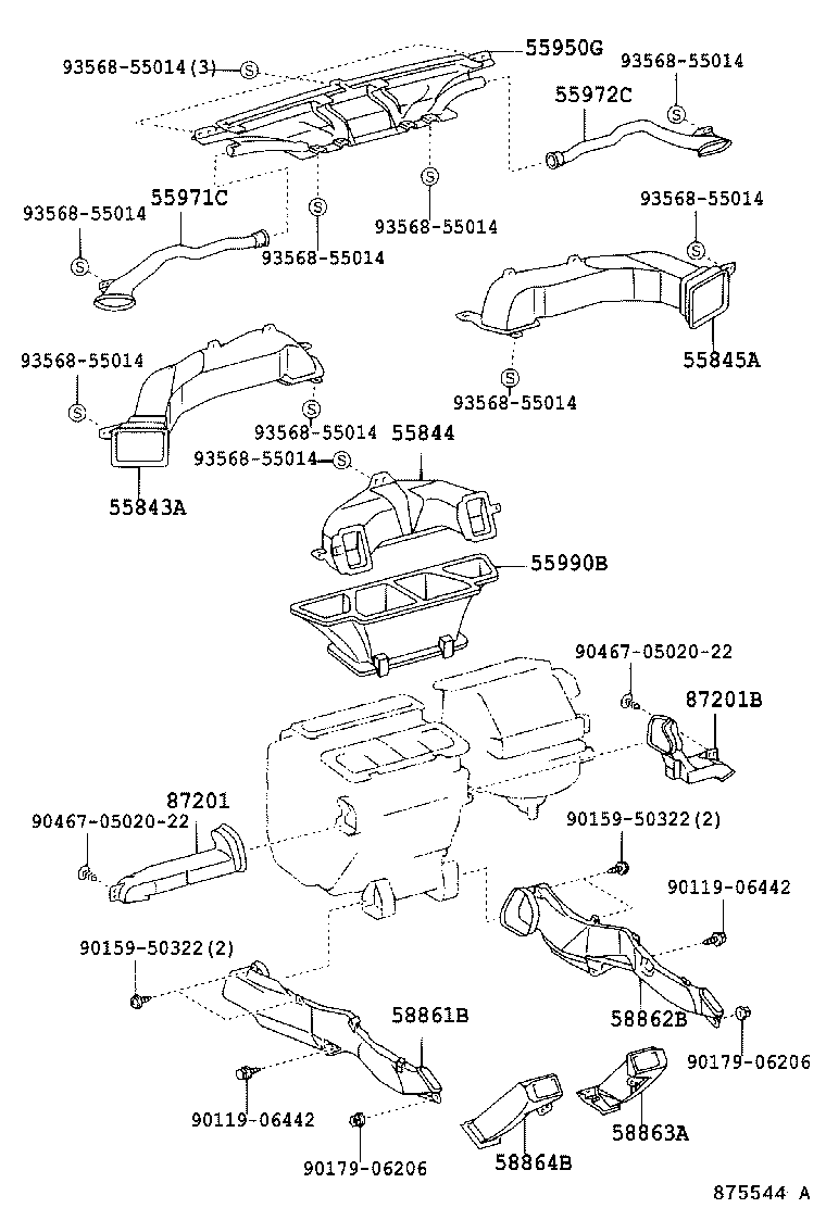 55844-YC050 DUCT, HEATER TO REGISTER, NO.2 product image