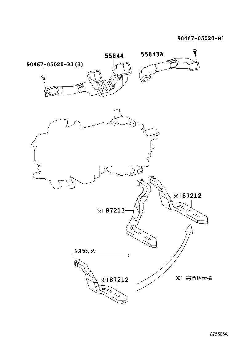 55844-52070 DUCT, HEATER TO REGISTER, NO.2 product image