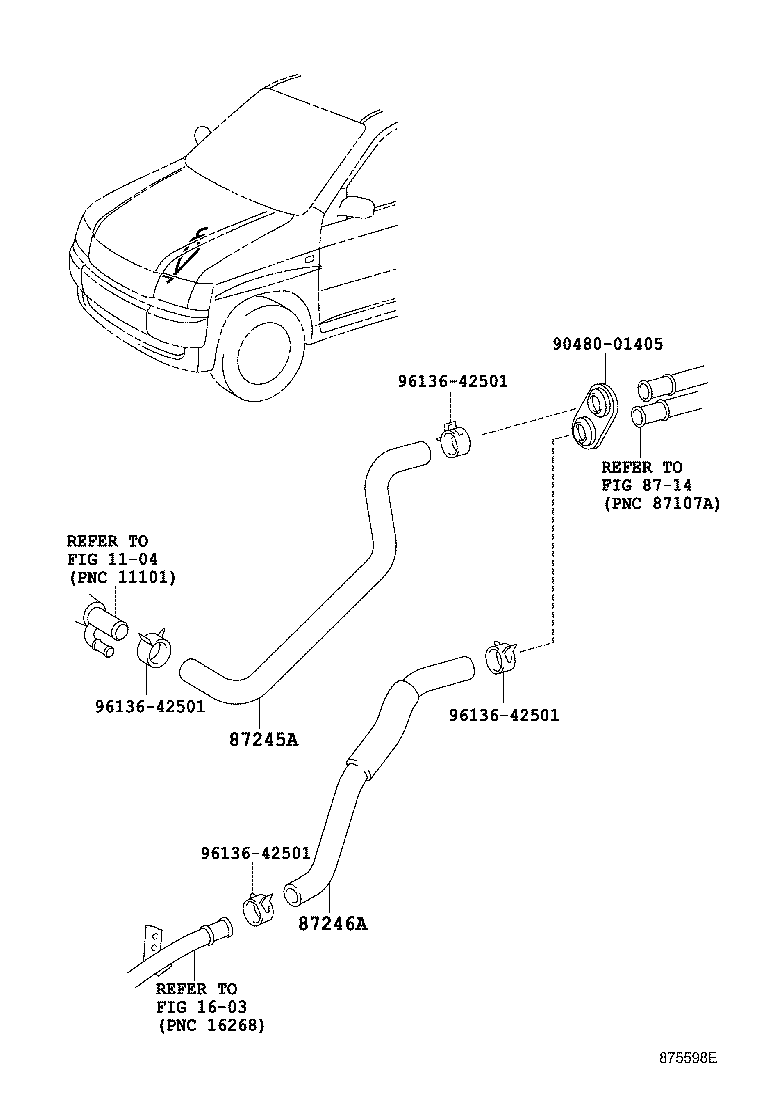 87209-52100 HOSE, HEATER WATER, INLET A product image