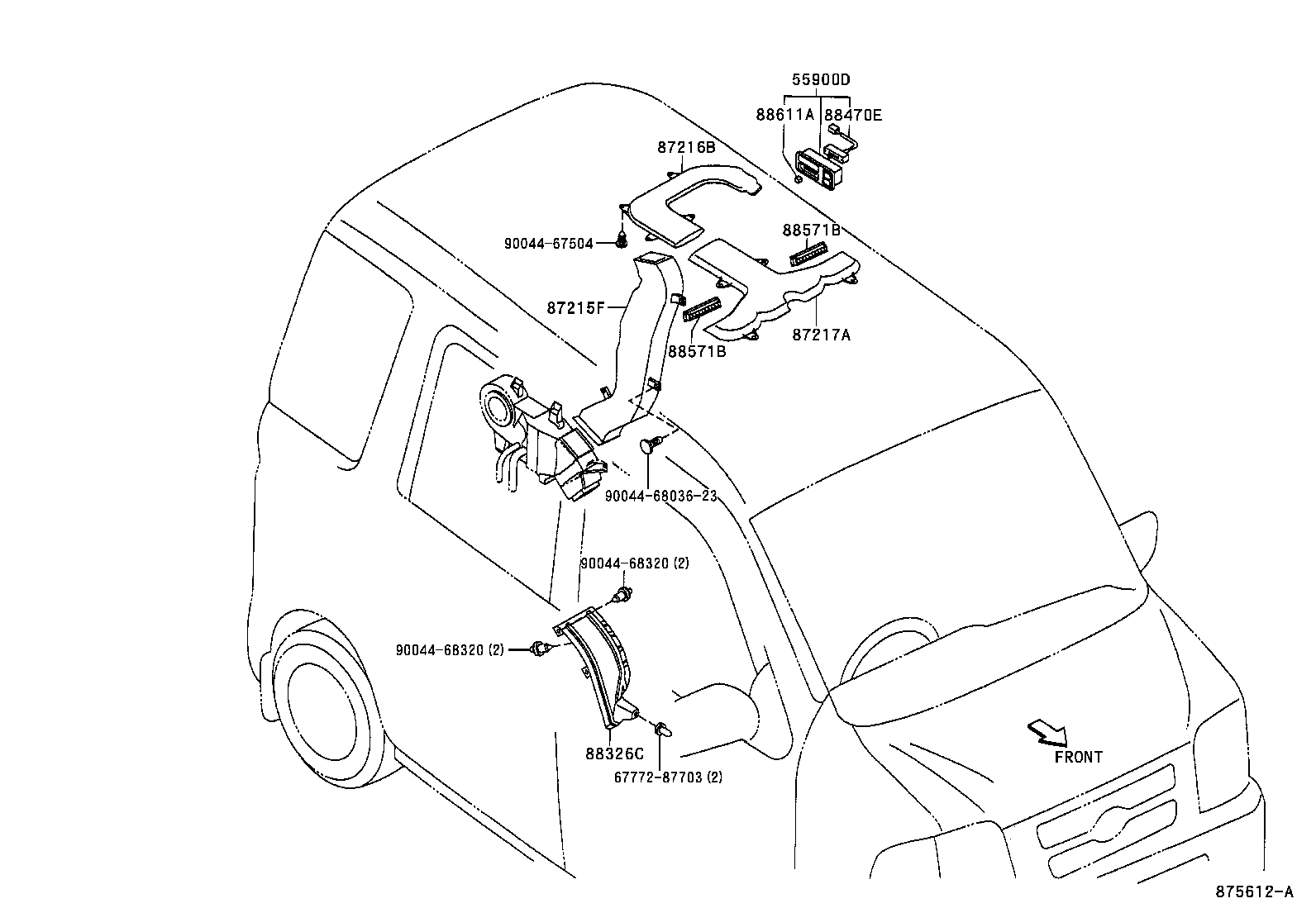 55844-97503 DUCT, HEATER TO REGISTER, NO.2 product image