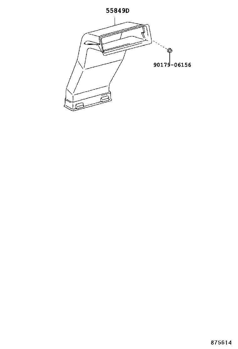55844-F1010 DUCT, HEATER TO REGISTER, NO.2 product image