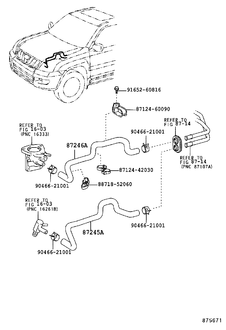 87245-6A840 HOSE, HEATER WATER, OUTLET A product image
