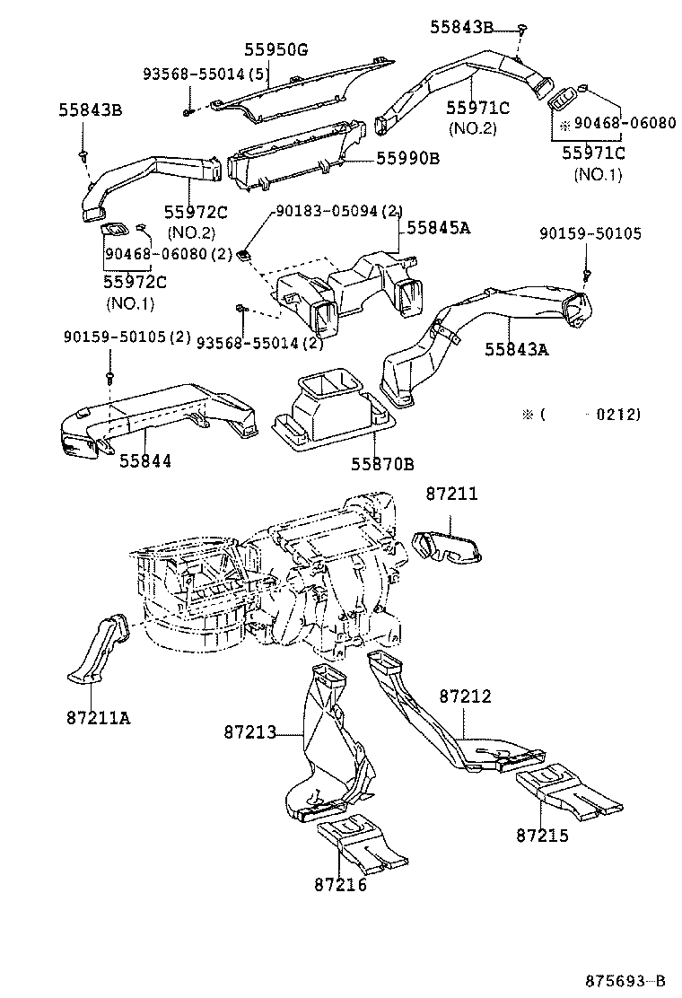 55844-60150 DUCT, HEATER TO REGISTER, NO.2 product image