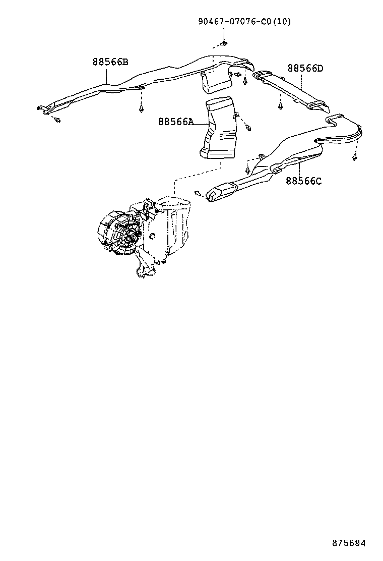 55844-60150 DUCT, HEATER TO REGISTER, NO.2 product image