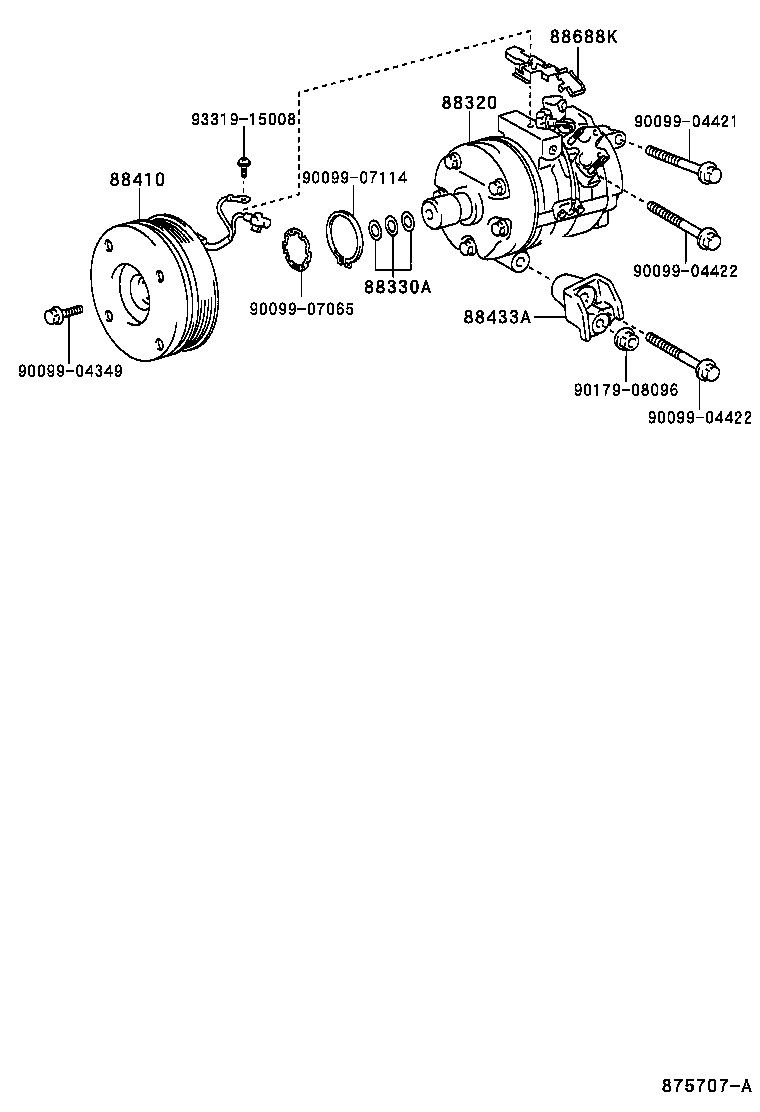 Toyota 88320-6A110 COMPRESSOR ASSY, COOLER