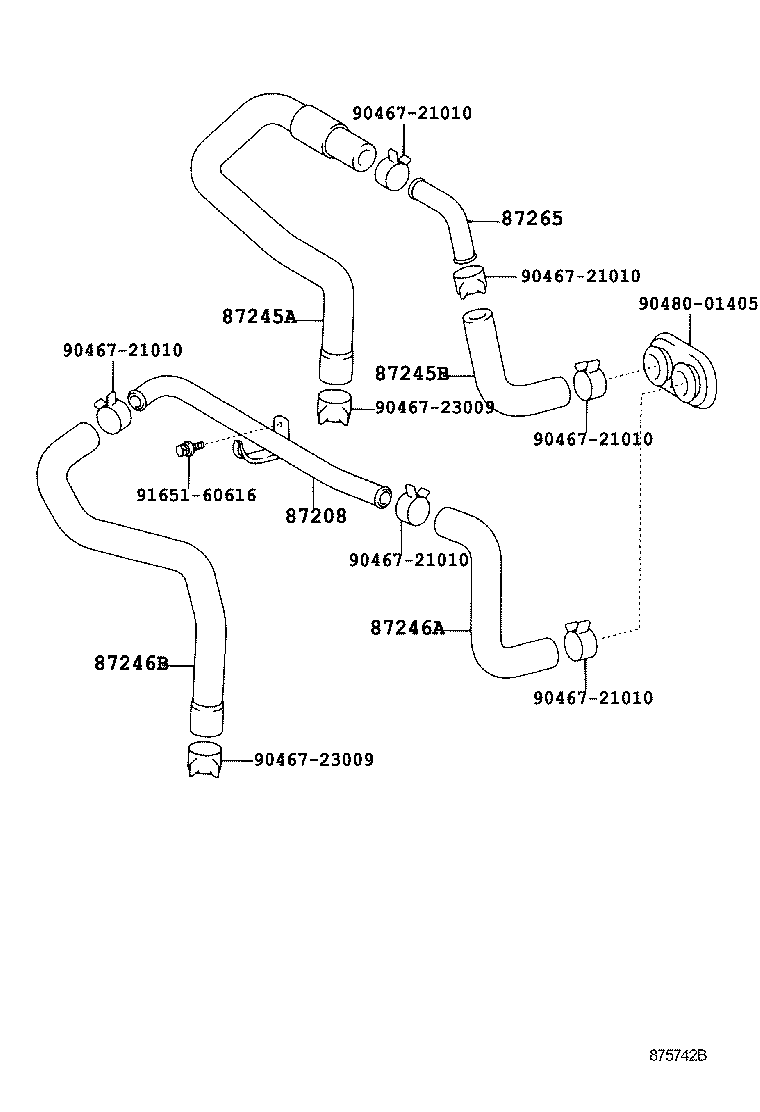 87245-35890 HOSE, HEATER WATER, OUTLET A product image