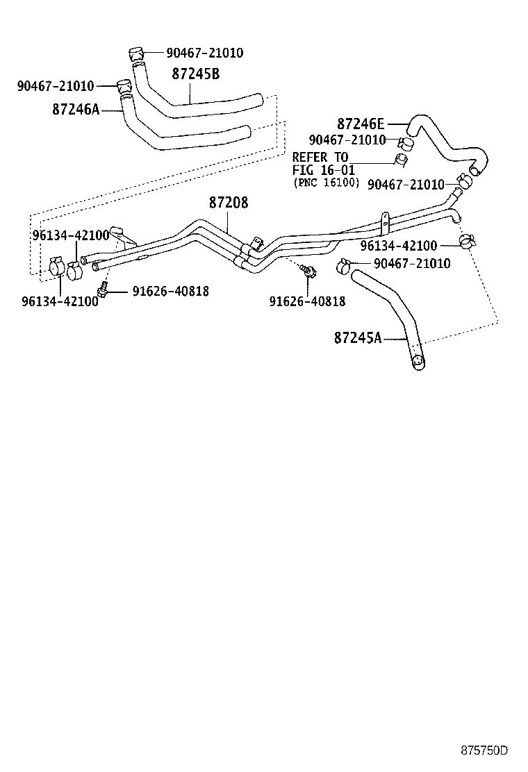 87245-27080 HOSE, HEATER WATER, INLET B product image