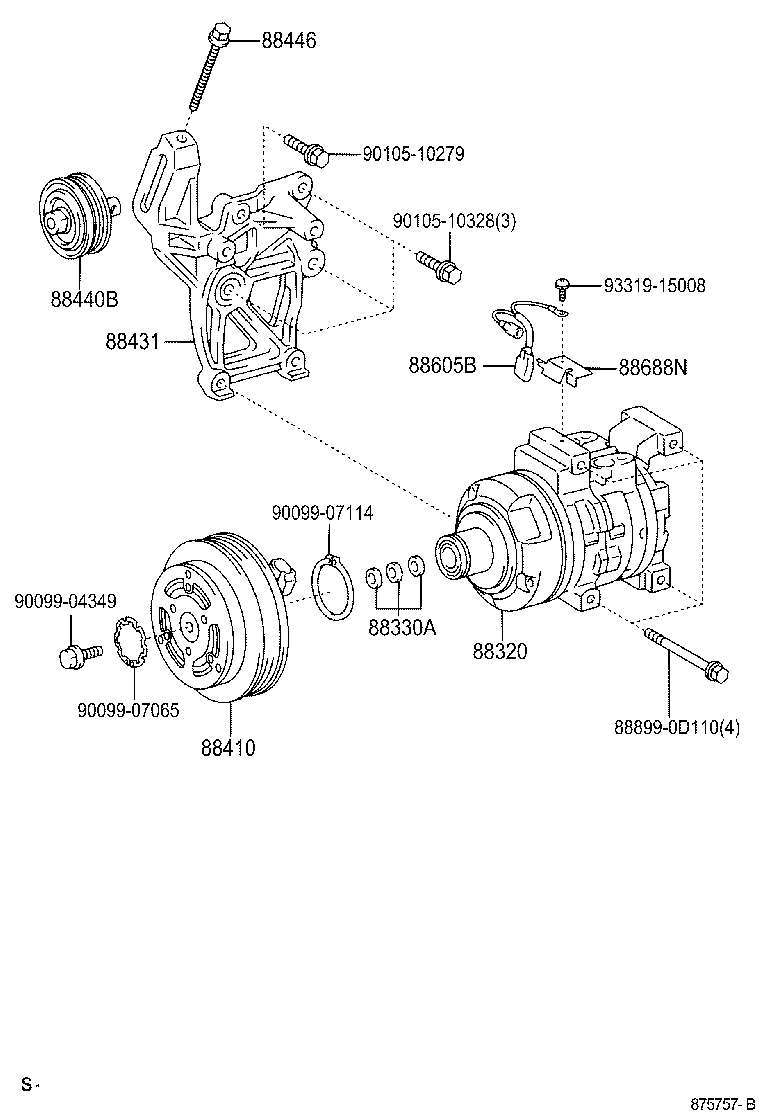 88688-0D190 BRACKET, COOLER product image