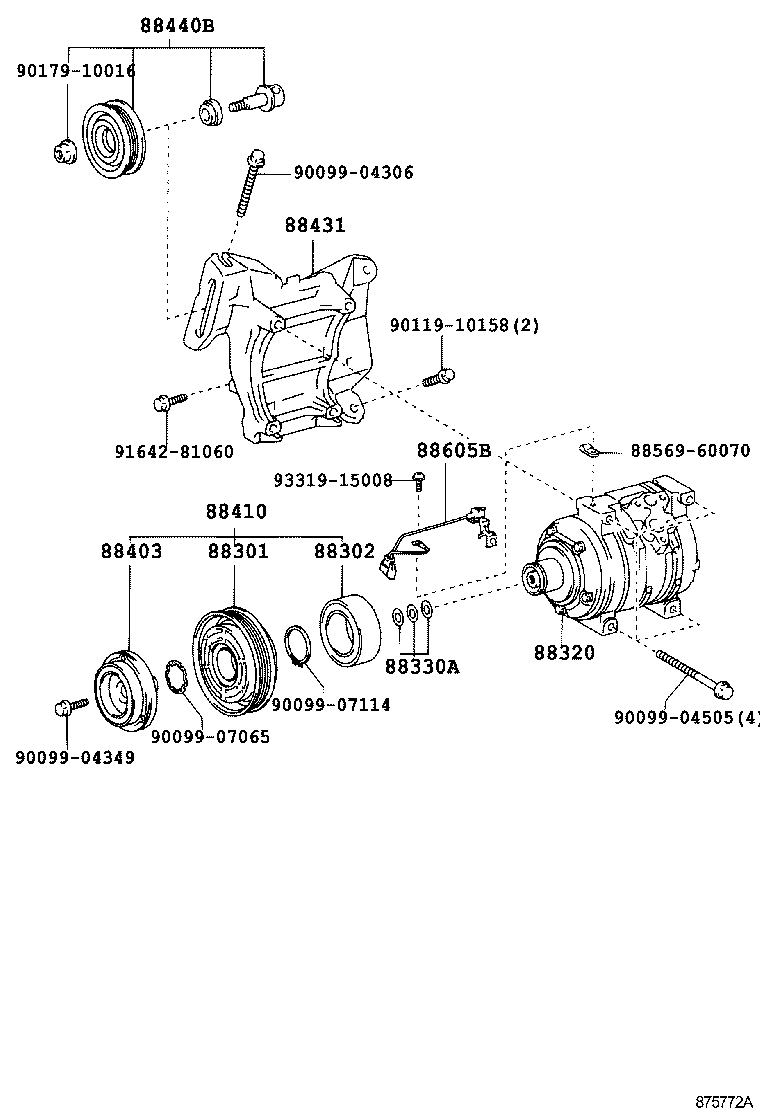 88329-32010 BOLT, COMPRESSOR, NO.1 product image