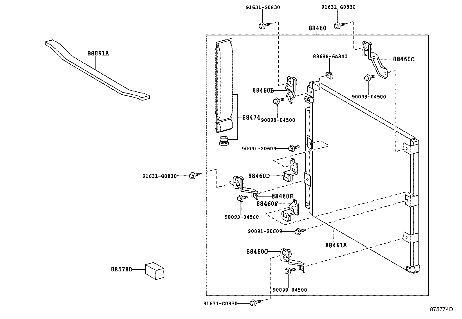 88726-60880 PIPE, COOLER REFRIGERANT LIQUID, A product image