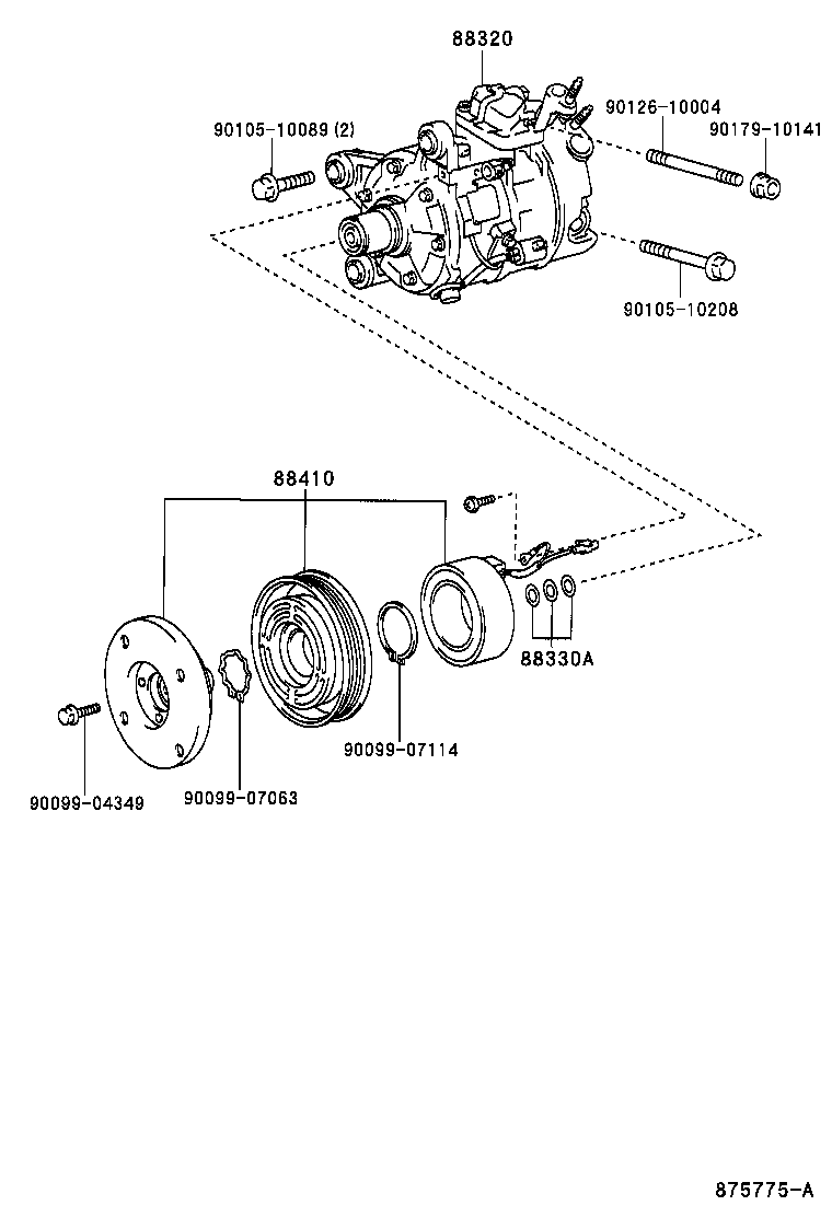 88329-32010 BOLT, COMPRESSOR, NO.1 product image